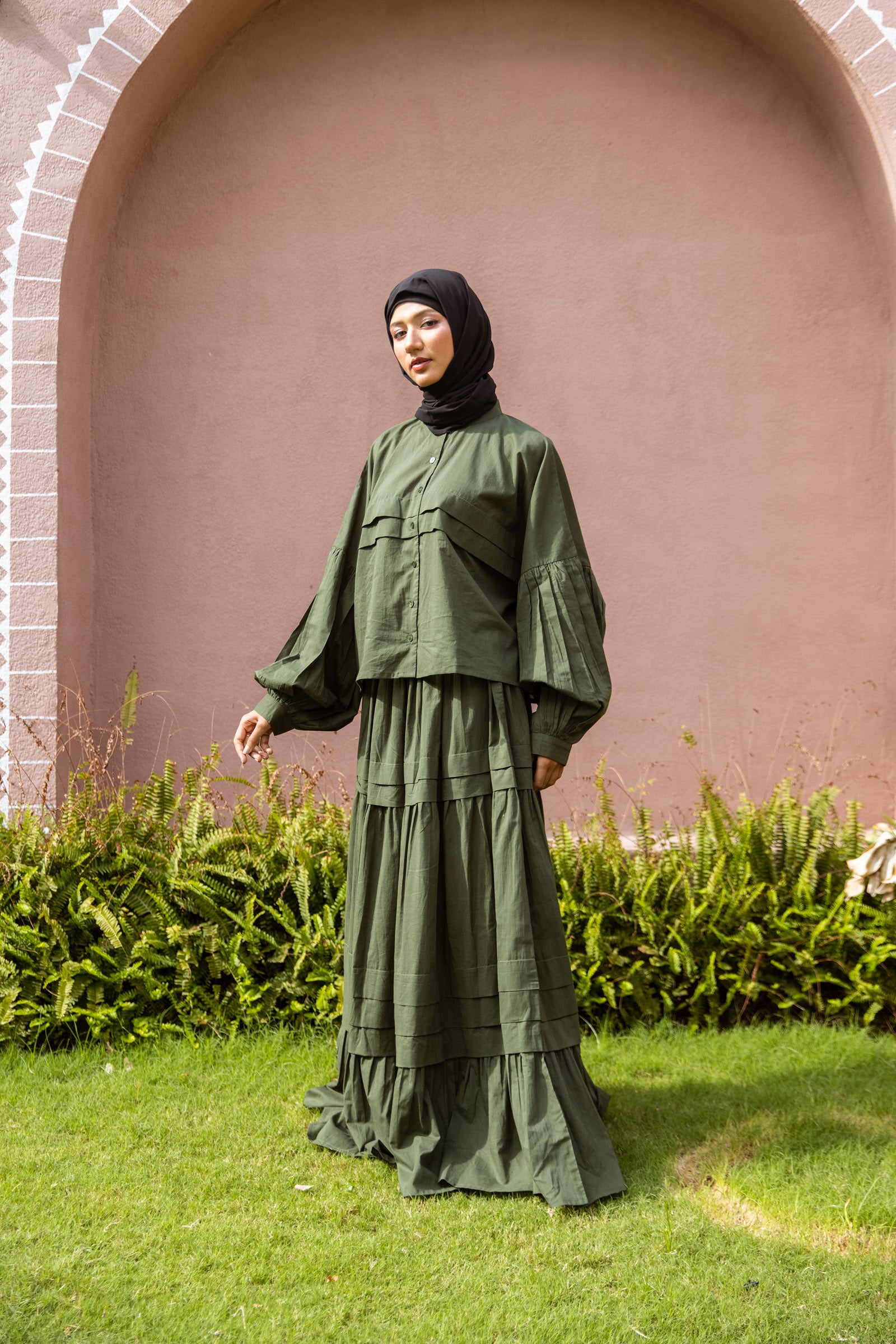 Olive Noor Coord Set - Free Size