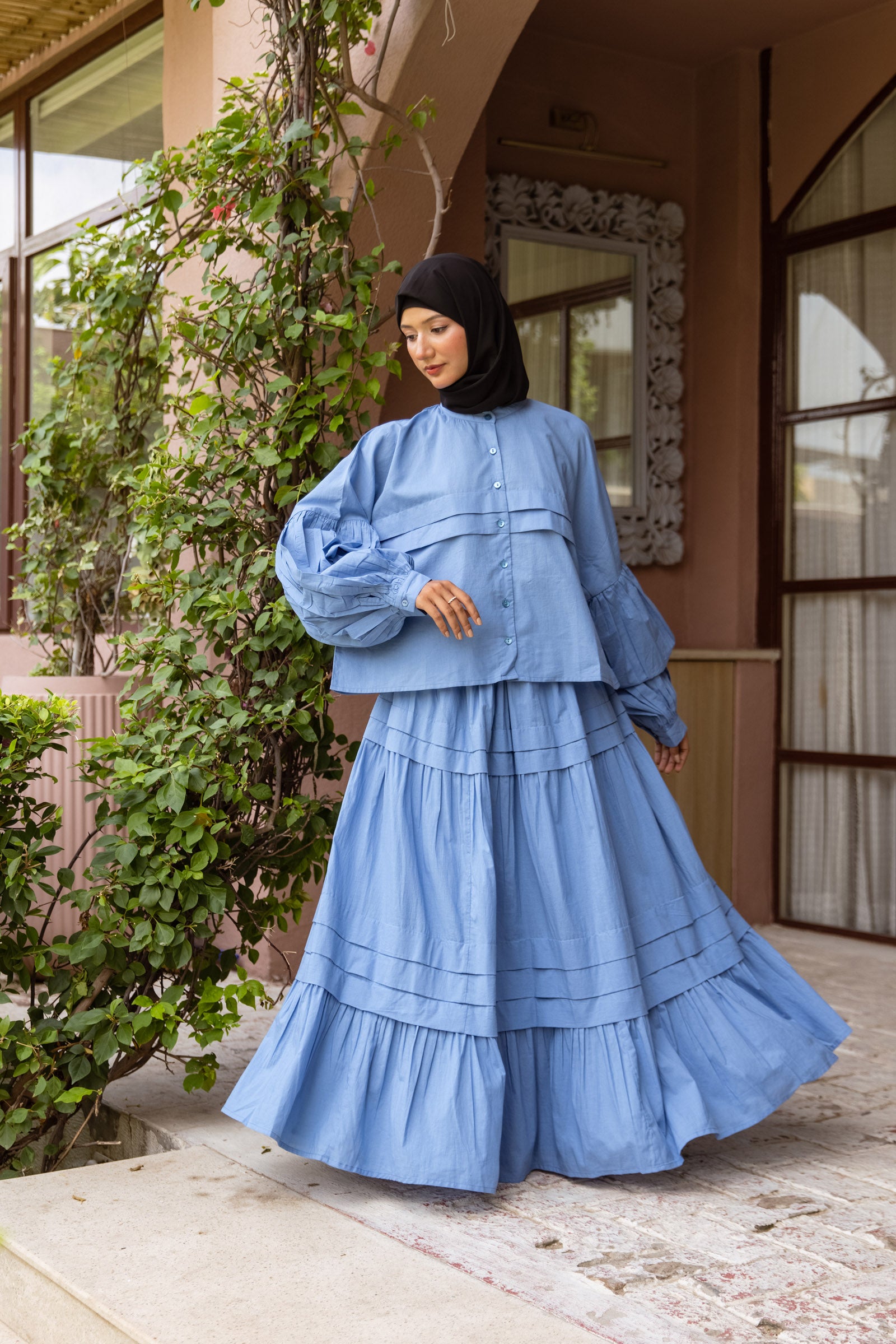 Sky Noor Coord Set - Free Size