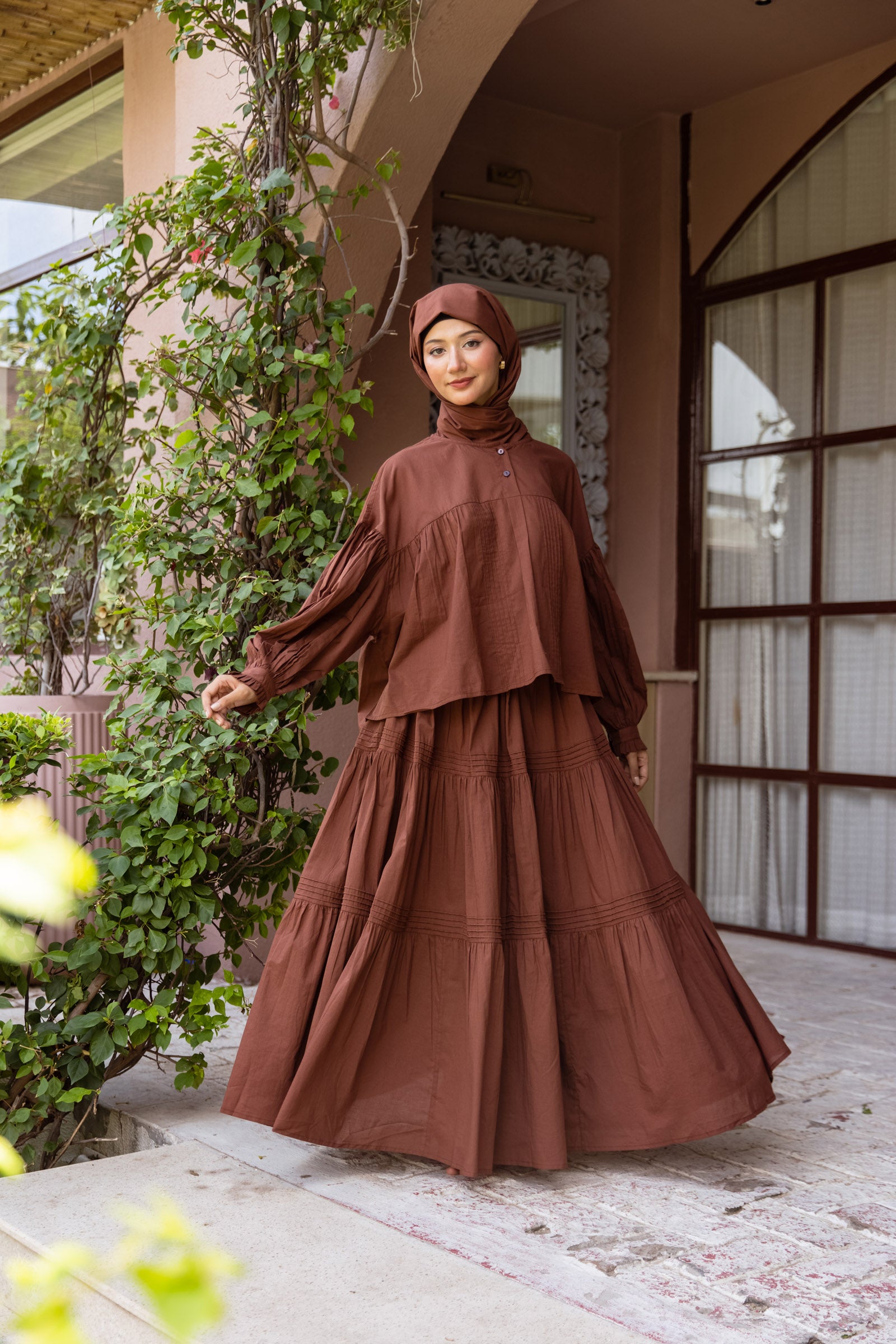 Cocoa Meher Coord Set - Free Size