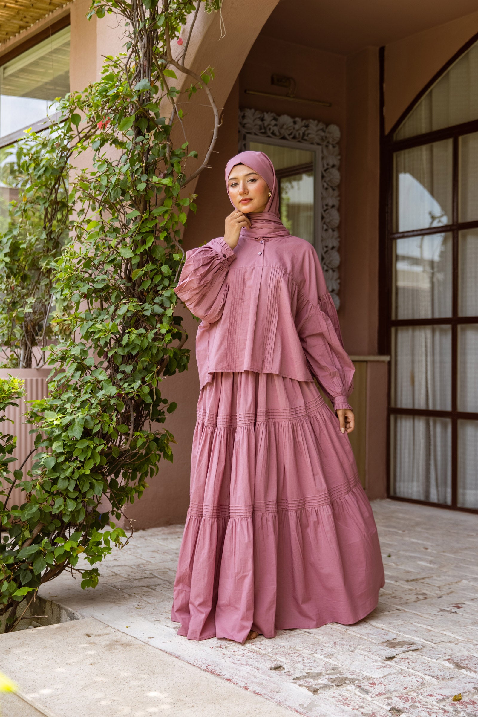 Blush Meher Coord Set - Free Size
