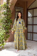 Mustard Gul Maxi Dress - Free Size
