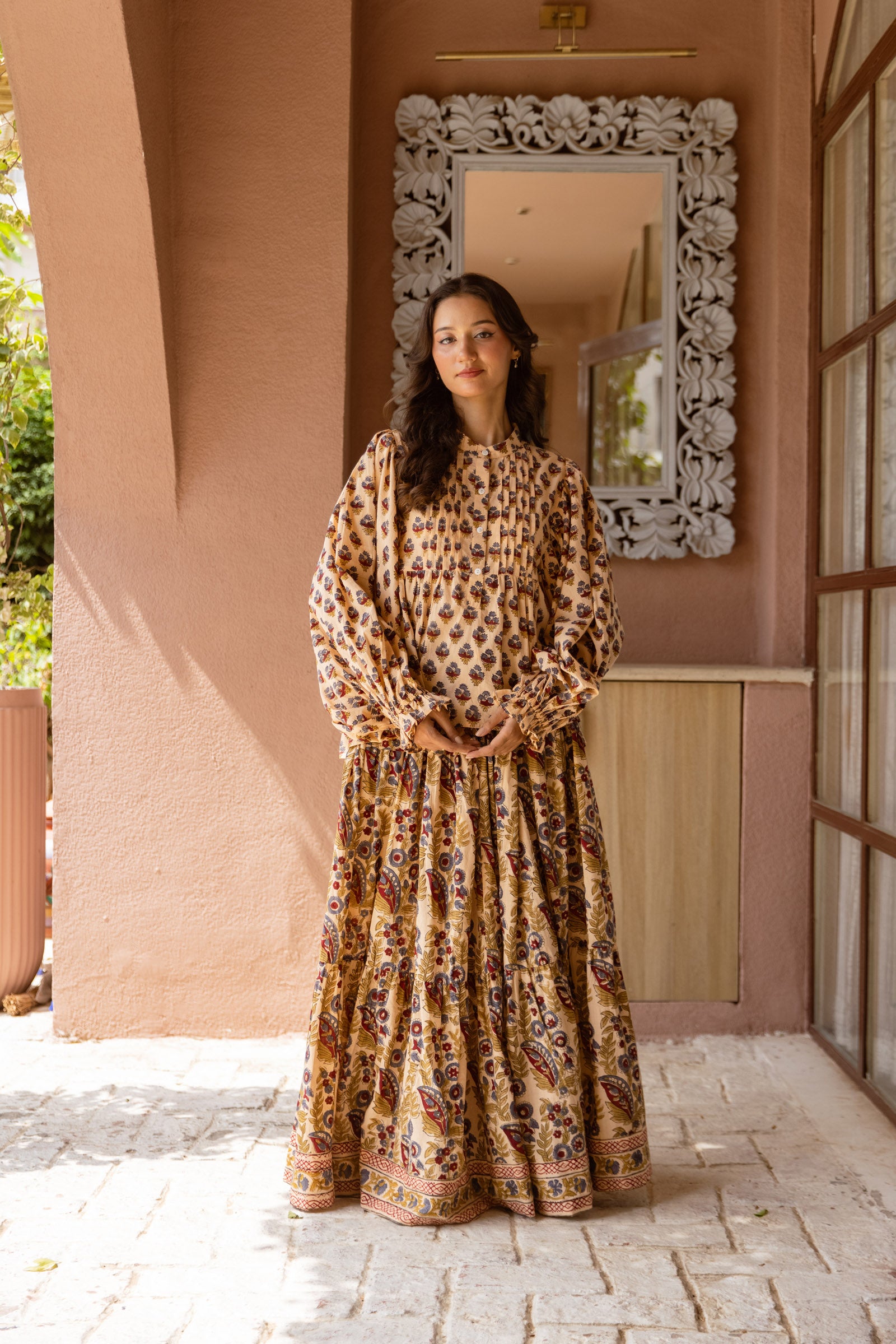 Sand Zara Maxi Dress - Free Size