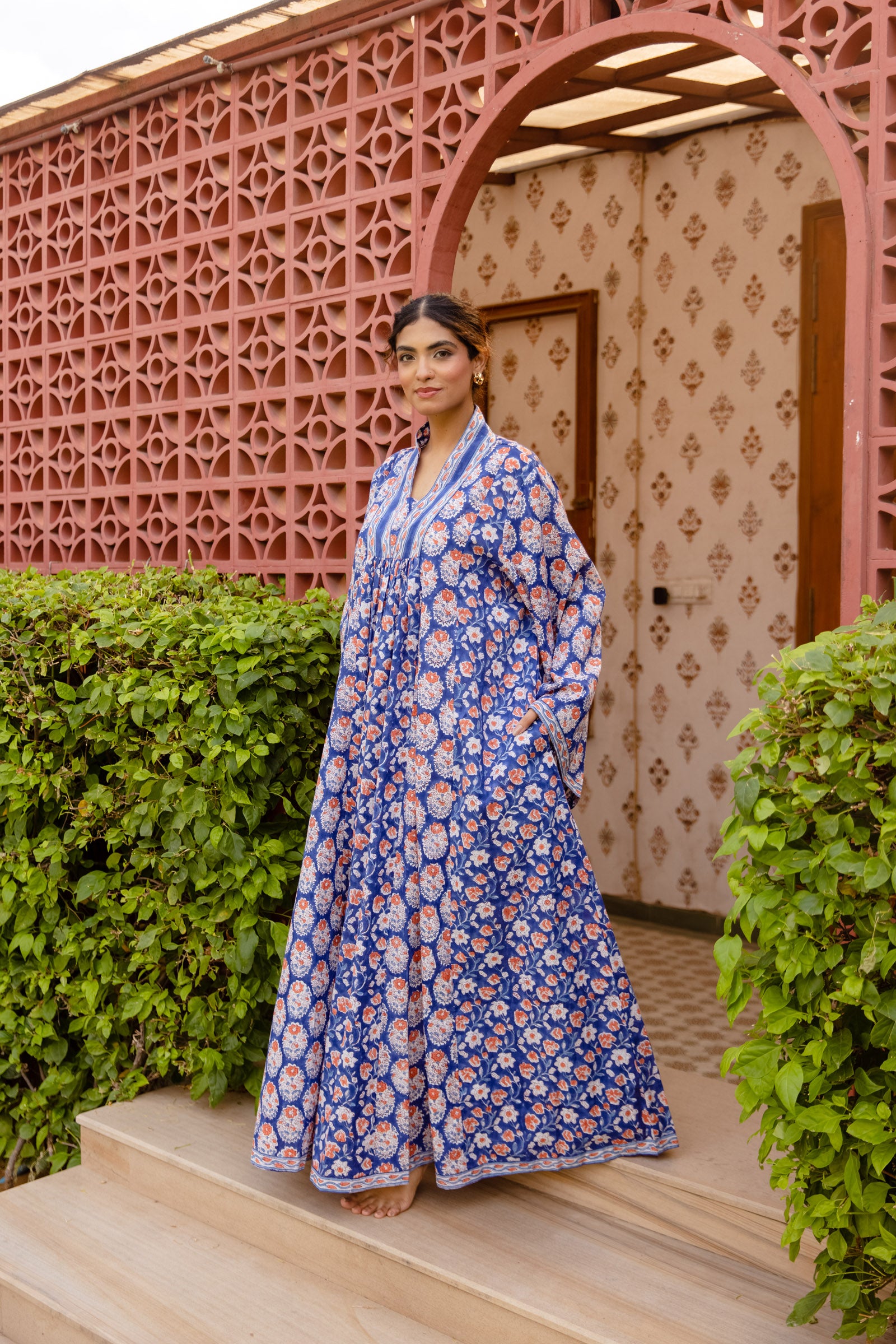 Indigo Abeer Kaftan Dress - Free Size