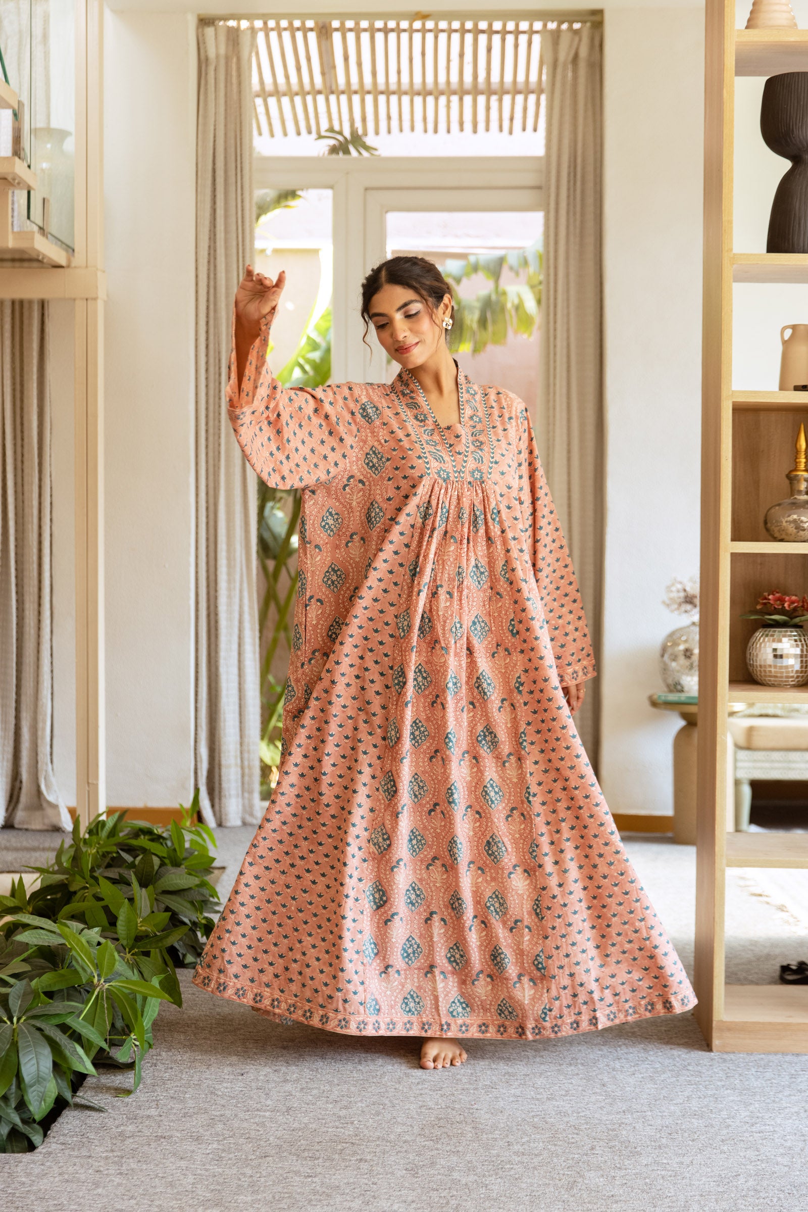 Peach Abeer Kaftan Dress - image 3